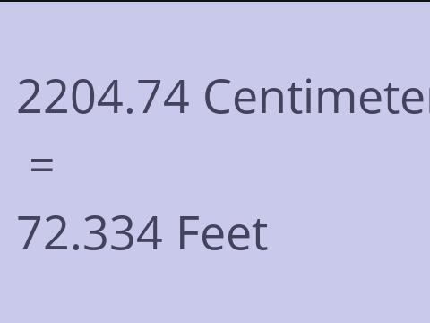 2204.74 CM TO FEET