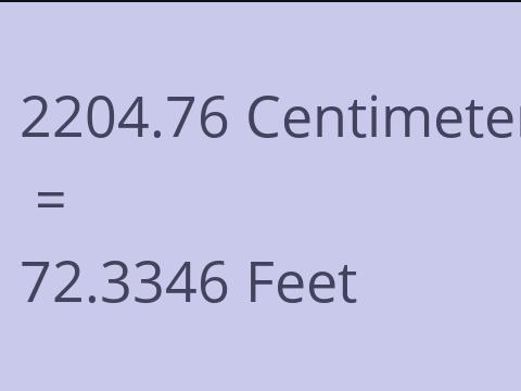 2204.76 CM TO FEET