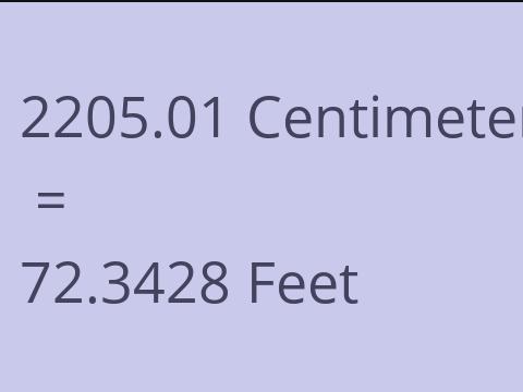 2205.01 CM TO FEET