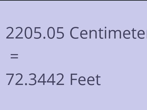 2205.05 CM TO FEET