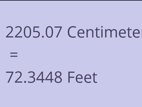 2205.07 CM TO FEET