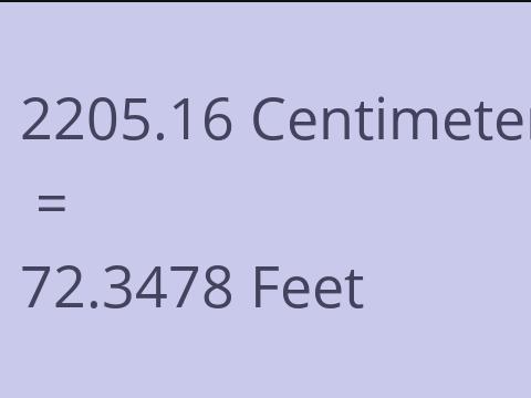 2205.16 CM TO FEET
