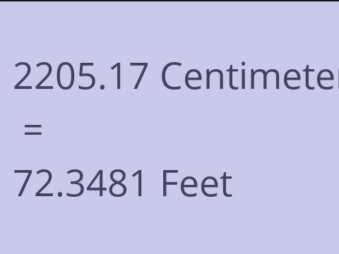 2205.17 CM TO FEET