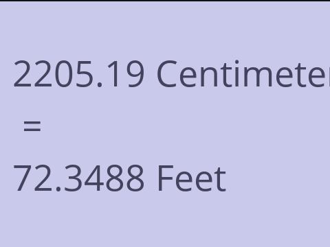 2205.19 CM TO FEET