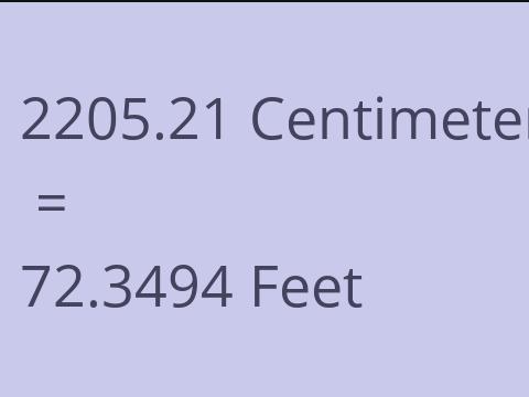 2205.21 CM TO FEET