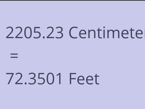 2205.23 CM TO FEET