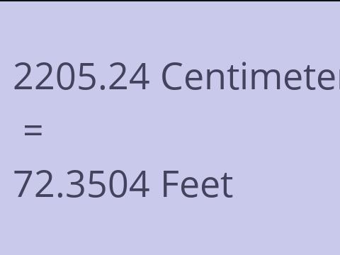 2205.24 CM TO FEET
