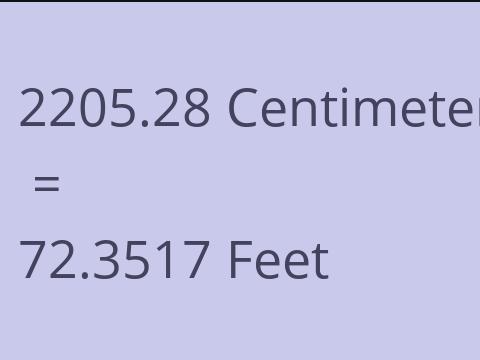 2205.28 CM TO FEET