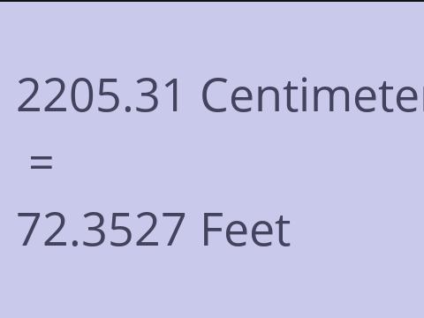 2205.31 CM TO FEET