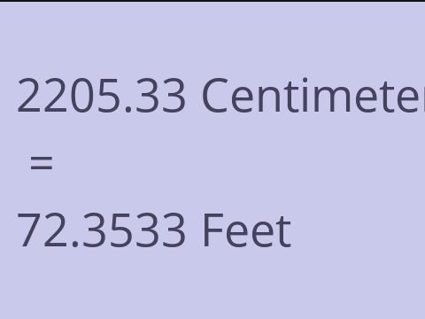 2205.33 CM TO FEET