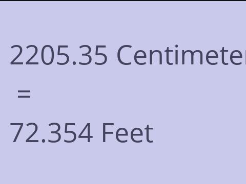 2205.35 CM TO FEET