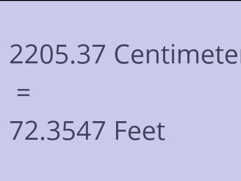 2205.37 CM TO FEET