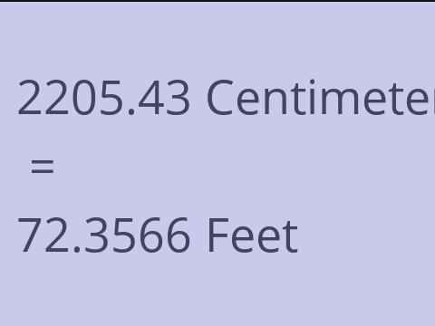 2205.43 CM TO FEET