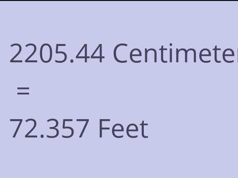 2205.44 CM TO FEET