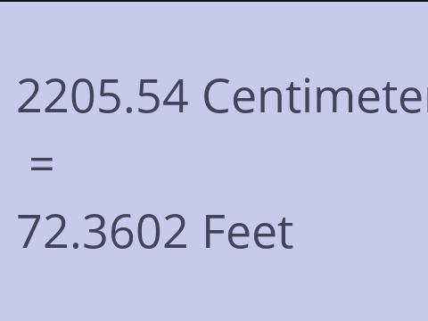 2205.54 CM TO FEET