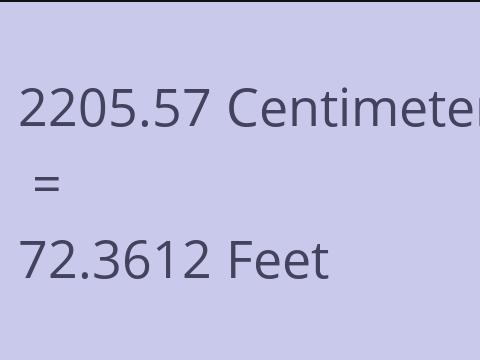2205.57 CM TO FEET