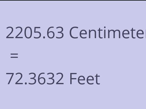 2205.63 CM TO FEET