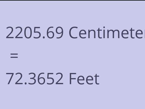 2205.69 CM TO FEET