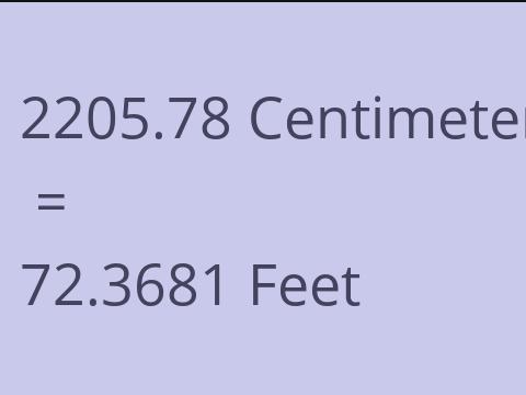 2205.78 CM TO FEET
