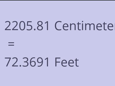 2205.81 CM TO FEET