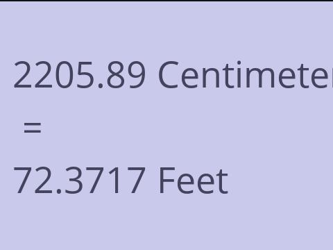 2205.89 CM TO FEET