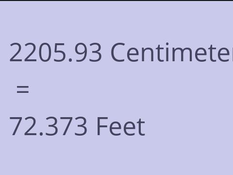 2205.93 CM TO FEET