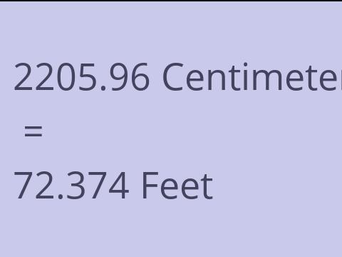 2205.96 CM TO FEET