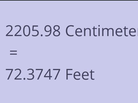 2205.98 CM TO FEET