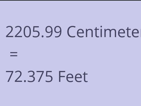 2205.99 CM TO FEET