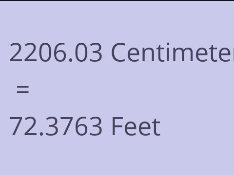 2206.03 CM TO FEET