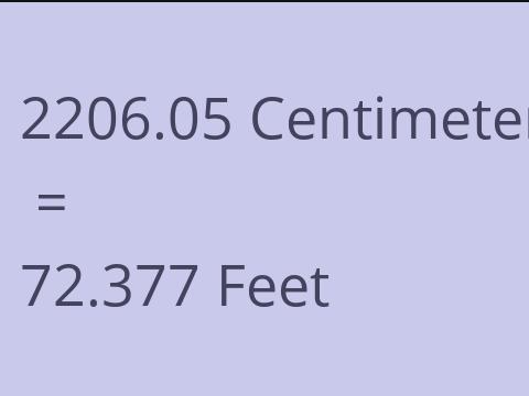 2206.05 CM TO FEET