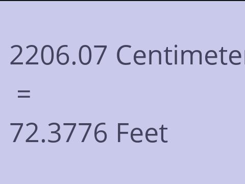 2206.07 CM TO FEET