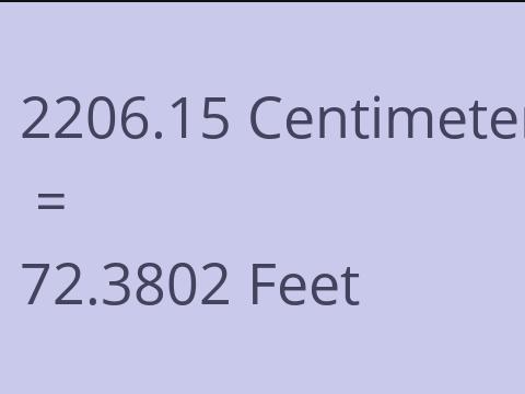 2206.15 CM TO FEET
