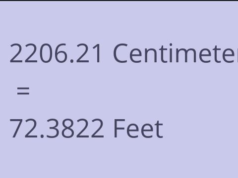 2206.21 CM TO FEET