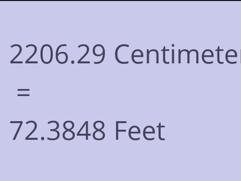 2206.29 CM TO FEET