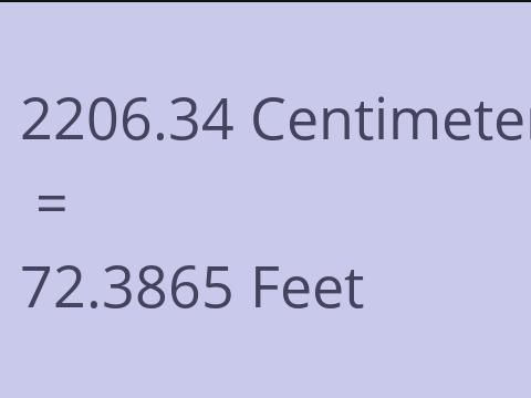 2206.34 CM TO FEET