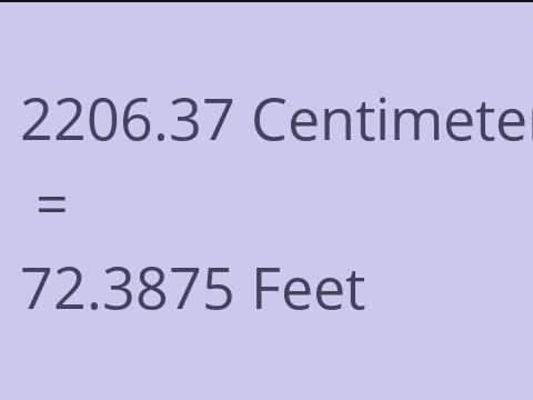 2206.37 CM TO FEET