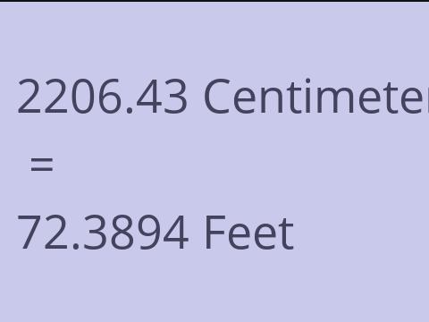 2206.43 CM TO FEET