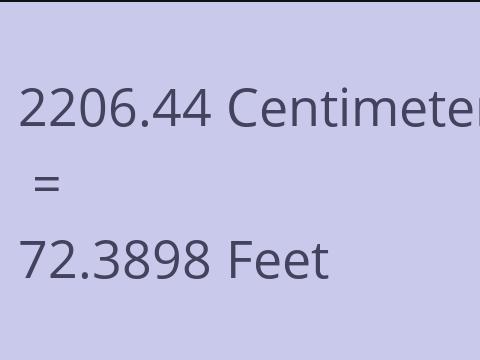 2206.44 CM TO FEET