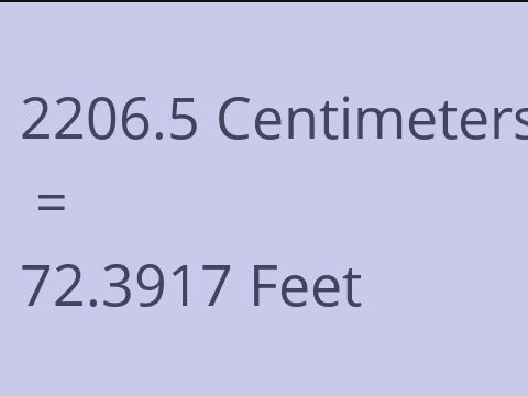 2206.5 CM TO FEET