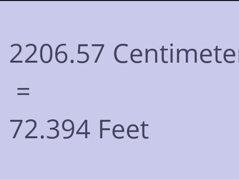 2206.57 CM TO FEET