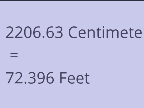 2206.63 CM TO FEET