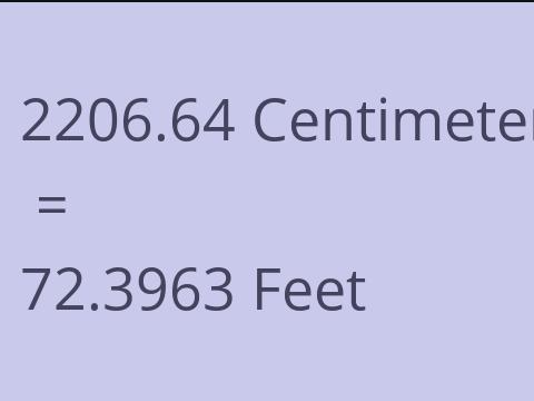 2206.64 CM TO FEET