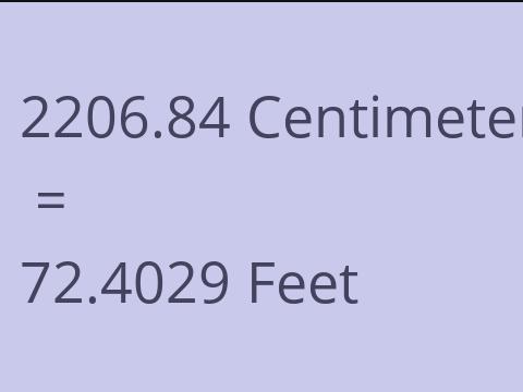 2206.84 CM TO FEET