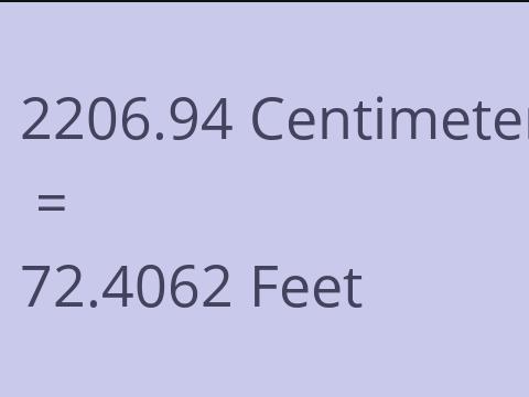 2206.94 CM TO FEET