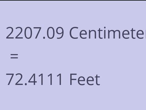 2207.09 CM TO FEET