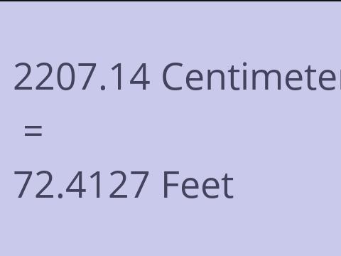 2207.14 CM TO FEET