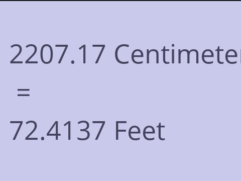 2207.17 CM TO FEET
