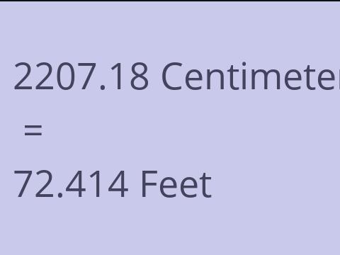 2207.18 CM TO FEET