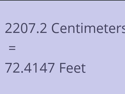 2207.2 CM TO FEET